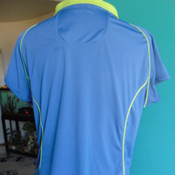 Women's Wilson Hyper Tek System Polo Shirt Short Sleeve Blue 1/4 Zip Top XL - Picture 4 of 9